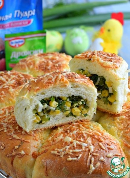 Пирог разборный с зеленью и кукурузой